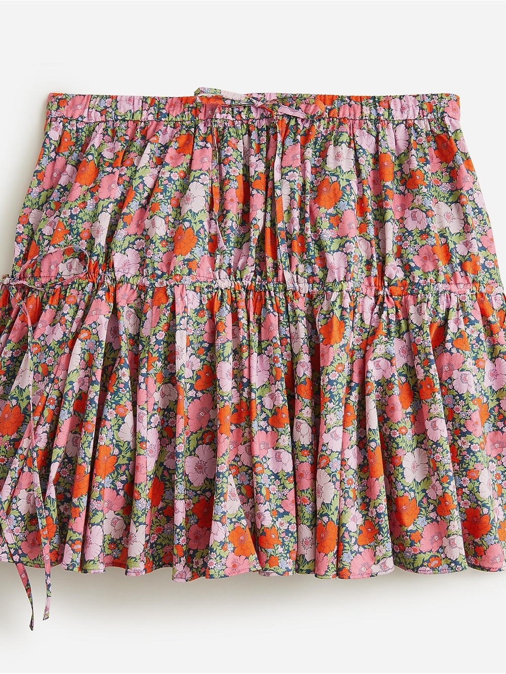 J.Crew Tiered organic cotton mini skirt in Liberty Meadow Song fabric Size M
